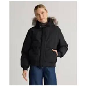 Quince NEW Responsible Down Hooded Short Parka, Black, Large